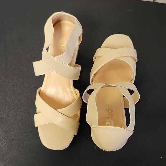 MUDD HIGH HEEL PLATFORM ESPADRILLES WEDGE OPEN TOE SANDAL - Picture 4 of 15